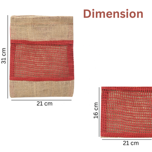 Bolsa de Yute Ecológica con Ventana de Malla Roja, Cordón Ajustable, Saco Ligero para Empacar Frutas y Verduras, Venta al por Mayor - Product Image 5