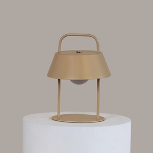 Nordic <b>Lantern</b> Metal <b>Table</b> <b>Lamp</b> with Handle Open Frame Warm Ambient Light Powder Coated Finish Bedside Decor - Product Image 3