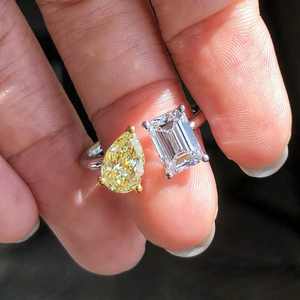 Joyería de Plata de Ley 925 con Moissanita Creada en Laboratorio con Efecto Hielo Triturado, Certificada y Bañada en Rodio, para Aniversario de Bodas y Compromiso - Product Image 5