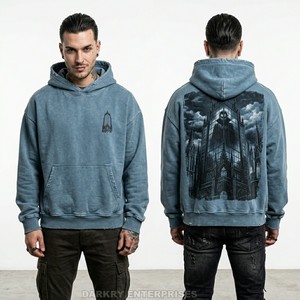 Sweat à capuche homme en coton épais 350 GSM, personnalisable avec logo, style streetwear, pull-over, vente en gros, sweat à capuche uni oversize pour homme 2026 - Product Image 3