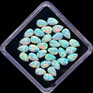 Opale naturelle australienne 6x4mm, cabochon en forme de poire, opale synthétique, pierres précieuses en vrac, prix de gros, lot en vrac pour la fabrication de bijoux - Product Image 1