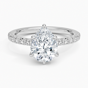 Anillo BOJ 093 con Corte de Pera, Plata 925, Halo de Piedras, Engaste de Garras, Anillo Solitario con Diamante de 2ct, Color D, VVS1, Moissanita, Certificado GRA - Product Image 1