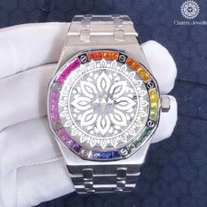 Montre de luxe Charm Jewells en acier inoxydable, boîtier de 40 mm, verre analogique, mécanique, date automatique, design unisexe, résistante à l'eau 10 ATM - Product Image 2