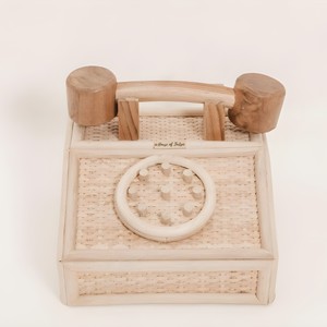 Juguetes de teléfono para niños hechos en Vietnam, teléfonos de ratán tejidos a mano, juguetes ecológicos para niños. - Product Image 3