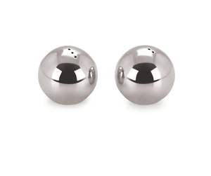 Luxury Mirror-Finish Stainless Steel Ball Shaker <b>Set</b> <b>Salt</b> & <b>Pepper</b> Dispenser Kit with Lemon <b>Salt</b> & <b>Pepper</b> - Product Image 3