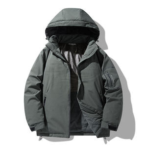 Veste en cuir imperméable et coupe-vent pour homme avec col montant, logo frontal, veste zippée haut de gamme en nylon/coton pour l'automne et l'hiver - Product Image 4