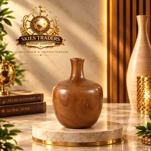 <b>Tall</b> <b>Slim</b> Bamboo Style Wooden Flower <b>Vase</b> Handmade Natural Wood Tabletop <b>Vase</b> Hotel Living Room Floor Table Supply - Product Image 6