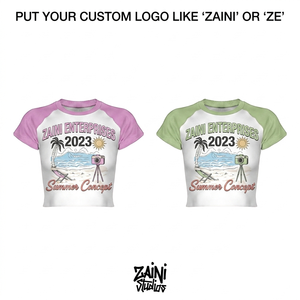 เสื้อครอปท็อปผู้หญิง ผ้าคอตตอนพรีเมียม 240 GSM แขนสั้น ทรงเข้ารูป แขนเสื้อแบบแร็กแลน ปักลาย 3 มิติ ระบายอากาศได้ดี เหมาะสำหรับฤดูร้อน รับผลิตแบบ OEM - Product Image 1