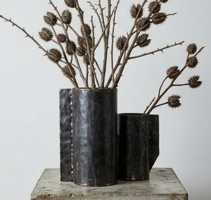 Ensemble de vases de table en métal industriel, irréguliers, faits à la main, centre de table décoratif - Product Image 4