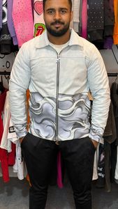 Latest Screen Printing Design Men Suede Leather <b>Jacket</b> Customize <b>Zipper</b> Puller Genuine Leather Turn-down Collar <b>Jacket</b> - Product Image 1