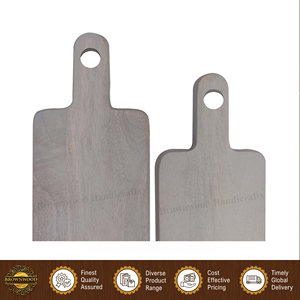 Good Quality Wholesale Home Hotel and Restaurant Kitchen Supply Handmade 100% Natural Acacia Wood Cutting <b>Board</b> | Set of 2 - Product Image 4