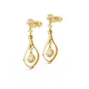 Pendientes de flor de melocotón de Plata de Ley 925, pendientes simples de moda con incrustaciones de vid hueca - Product Image 3