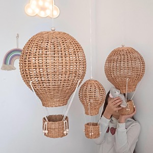 Hot Air <b>Balloon</b> Home Decor For Kids Room Handmade Hanging Wall Decor Nursery Bedroom Party Theme And Boho Cute Room Styling - Product Image 4