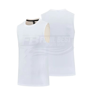 เสื้อกล้ามออกกำลังกายผู้ชายลำลองสำหรับฤดูร้อน ขายส่ง ผลิตจากผ้าถักโพลีเอสเตอร์ 100% เป็นมิตรกับสิ่งแวดล้อม เหมาะสำหรับเล่นบาสเกตบอล วิ่ง มีโลโก้ด้านหน้า คุณภาพสูง น้ำหนัก 180 กรัม - Product Image 3