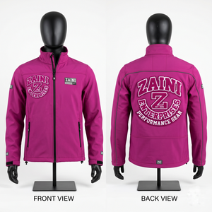 ZAINI Mens Premium 220 GSM Bonded Polyester <b>Softshell</b> <b>Jacket</b> Turquoise Hooded Eco-Friendly Windproof Breathable Autumn Outdoor - Product Image 6