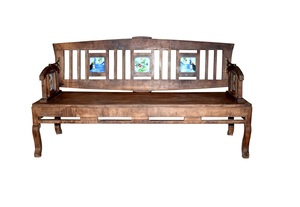 Antique Wooden <b>Bench</b> Mango Wood Garden <b>Bench</b> <b>Foldable</b> Outdoor Furniture - Product Image 2