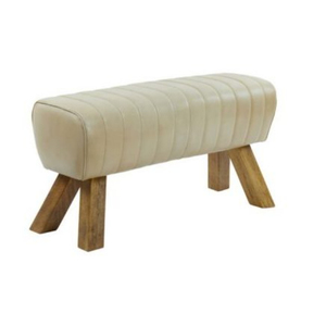 Modern Tufted PU Leather <b>Bench</b> With Wooden <b>Legs</b> Midcentury Style Living Room Furniture Stool Ottoman Home Decor - Product Image 1