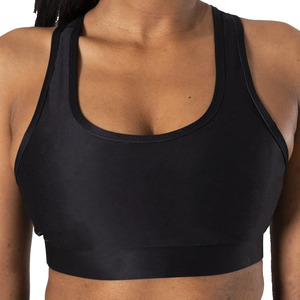Women's Customized Fitness Logo Design Breathable Running Sports Padded <b>Bra</b> Medium Support <b>Racerback</b> 100% Nylon Yoga Vest Tank - Product Image 5