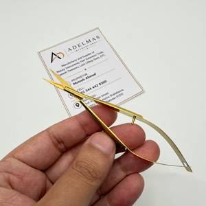 Gold Plated Straight Eyebrow Spring Scissors Stainless Steel Custom Logo Manicure Gold Scissors <b>Beauty</b> <b>Tool</b> - Product Image 5