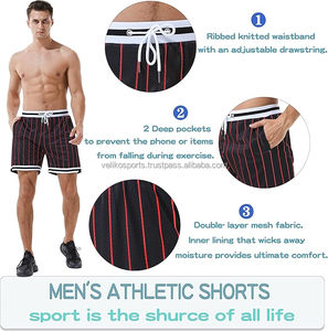 Short de basket-ball personnalisé pour homme en maille de coton à séchage rapide écologique XS style cargo décontracté anti-rides avec fermeture à glissière - Product Image 4