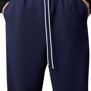 Pantalones de chándal personalizados de algodón de punto con forro polar, cintura elástica, de peso medio, holgados, de pierna ancha, estilo baggy, para hombre, de ajuste relajado, para invierno - Product Image 4
