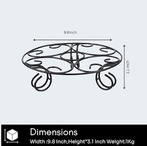 Supports de plantes pour jardin, supports de pots pour balcon extérieur – Supports de pots antirouille pour plantes dans un pot de fleurs de balcon - Product Image 2