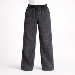 Acid Wash <b>Fleece</b> <b>Jogger</b> Pants <b>Men</b> Relaxed Straight Fit Mid Waist Drawstring Streetwear Sweatpants Custom Anti-static - Product Image 3