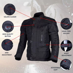 เสื้อแจ็คเก็ตมอเตอร์ไซค์ MERITORIOUS INTERNATIONAL รุ่น Unisex แขนยาว สีดำ ผ้าตาข่าย Cordura ซิปสีแดง กระเป๋าต่างๆ ป้องกันรังสียูวี แห้งเร็ว - Product Image 6