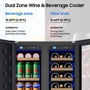 Frigorifero per Vini e Bevande da Incasso a Doppia Zona di Temperatura da 24 Pollici per Conservare le Tue Collezioni - Product Image 5