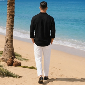 Ensemble de chemises pour hommes, tissu respirant, doux et confortable, coupe légère, design idéal pour un style de vie décontracté et les voyages, avec option OEM - Product Image 5