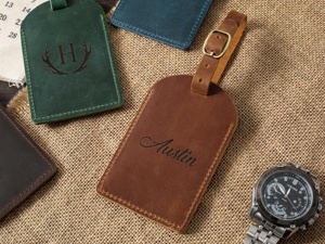 Personalized Genuine Leather Luggage <b>Tags</b> Travel Bag Labels Privacy Cover <b>Suitcase</b> Name <b>Tags</b> Bulk Event LMP-0248 - Product Image 6