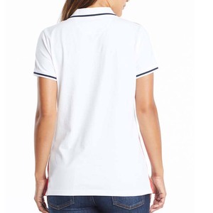 Camiseta Casual de Mujer, Lisa, de Algodón Tejido, Manga Corta, con Logotipo Personalizado, Estilo Vestido de Golf, Talla Personalizada - Product Image 6