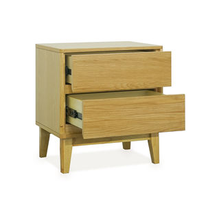 Table de chevet en bois massif écologique, table de nuit minimaliste moderne, 2 tiroirs pour chambre à coucher, meubles du Vietnam OEM/ODM - Product Image 1