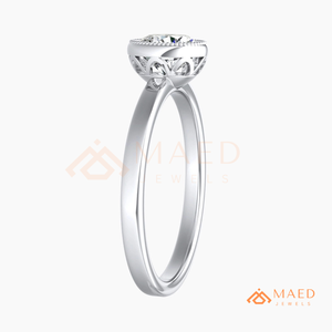 Anillo de compromiso de plata con bisel de corte redondo para mujer, regalo de joyería nupcial minimalista - Product Image 5