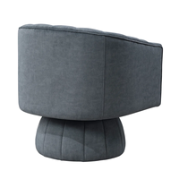 Fauteuil individuel scandinave OEM en mélange de coton, dossier capitonné, accoudoirs évasés, bois massif, mousse haute résilience, ergonomique