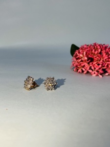 Pendientes de Diamantes Naturales con Corte Brillante Redondo, Certificados por GGL, en Oro Rosa de 9K, Joyería de Lujo para Mujer, Estilo Romántico - Product Image 1
