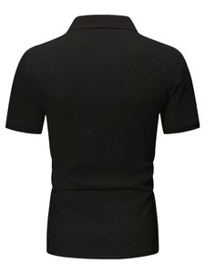 เสื้อเชิ้ตแขนสั้นคอปกถักเนื้อผ้าเรียบสไตล์ลำลองทันสมัยสำหรับผู้ชาย ระบายอากาศได้ดี น้ำหนักเบา เหมาะสำหรับฤดูร้อน แฟชั่นขายส่ง - Product Image 6