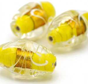 Cuentas de vidrio de lampwork hechas a mano, cilíndricas, con patrón de lámina y remolino, cuentas espaciadoras sueltas para la fabricación de joyas DIY - Product Image 2