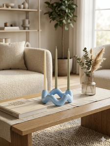 Orion เชิงเทียนทำด้วยมือแบบโมเดิร์นทำด้วยมือทำจากเรซินเคลือบเงาออกแบบเป็นคลื่นตกแต่งภายในบ้านตกแต่งโต๊ะ - Product Image 2