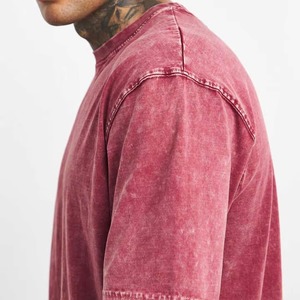 wholesale Acid wash T-Shirt 100% Cotton Vintage Style Custom <b>Logo</b> Men’s Oversized Acid Wash Oversized Wholesale - Product Image 5