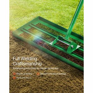 Rastrillo Nivelador de Jardín de Acero Reforzado de 78 Pulgadas con Mango Extendido, Herramienta Niveladora de Césped de 30x10 Pulgadas para Nivelar Céspedes - Product Image 5