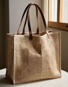 Eco Friendly Jute <b>Beach</b> Tote <b>Bag</b> <b>Large</b> Capacity Burlap Carry Shopping <b>Bag</b> for Travel Retail Use - Product Image 1
