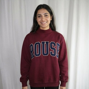 Rouse Women's <b>Black</b> <b>Turtleneck</b> University Campus Pullover School Spirit Team Apparel Custom Embroidery Lettering Private Label - Product Image 2