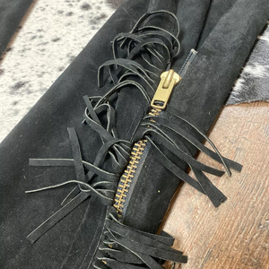 Beautiful Custom Western Softy Suede Leather Chinks <b>Chaps</b> High Quality Durable Trail <b>Riding</b> Gear for Ranch - Product Image 5