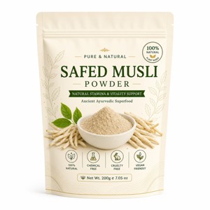 Poudre de racine de Safed Musali pure, poudre naturelle à base de plantes Safed Musali pour soutenir l'énergie, la résistance physique et le bien-être nutritionnel - Product Image 1