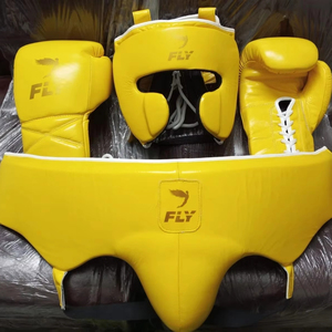 Conjunto de Boxeo Amarillo Super Cómodo, Conjunto de Kickboxing Profesional, Kit de Sparring de Boxeo de Cuero Genuino - Product Image 1