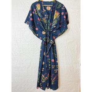 Vestido Kaftán de Algodón con Estampado Floral para Mujer, Holgado, para Playa, Verano, Estilo Boho - Product Image 1