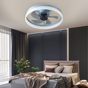 Ventilatori da Soffitto LED Moderni con Luci Dimmerabili e Installazione Sottile Integrata Colore Blu - Product Image 3