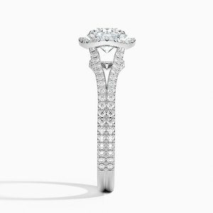 Anillo BOJ 089 con Corte Redondo, Plata 925, Halo de Diamantes, Anillo Solitario con Piedra de 2ct, Color D, VVS1, Moissanita, Certificado GRA, Precio Bajo - Product Image 3