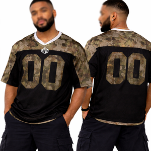 Jersey de Fútbol Americano Personalizado con Diseño de Camuflaje Real Tree, Unisex, Cuello en V, Impresión de Número, Ropa Deportiva, Proveedor OEM de Marca Privada, Tendencia 2026 - Product Image 1